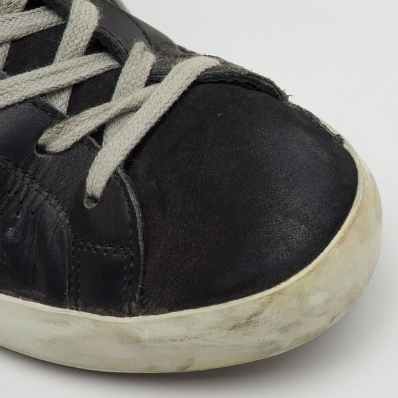 Golden Goose Black Leather Superstar Low Top Sneakers Size 37 - Picture 7 of 7